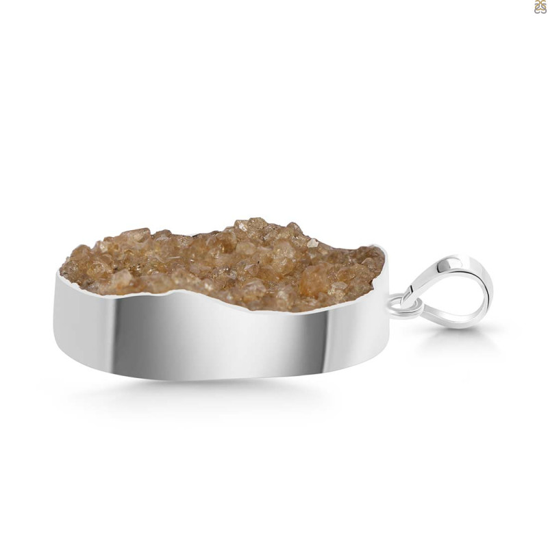 Citrine Druzy Pendant-SP CTD-1-21