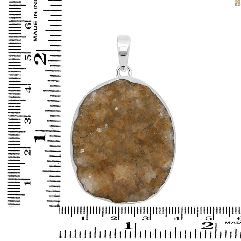 Citrine Druzy Pendant-SP CTD-1-22