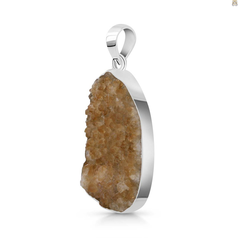 Citrine Druzy Pendant-SP