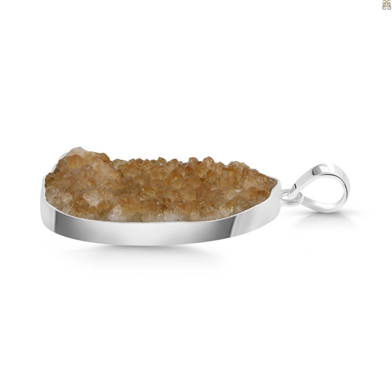 Citrine Druzy Pendant-SP CTD-1-22