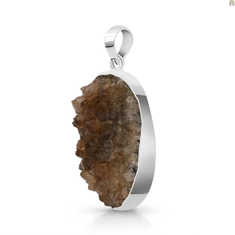 Citrine Druzy Pendant-SP