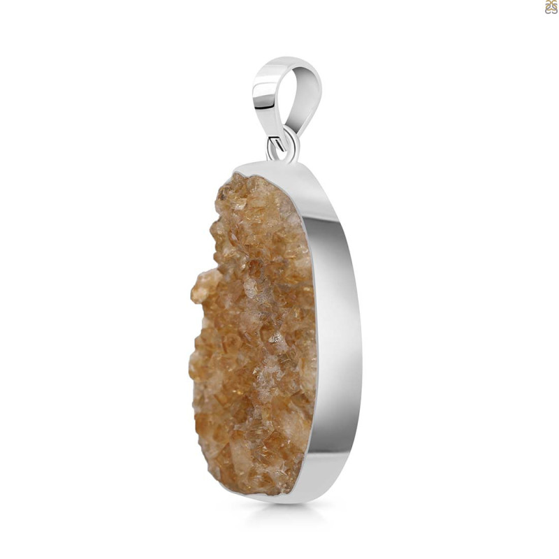 Citrine Druzy Pendant-SP