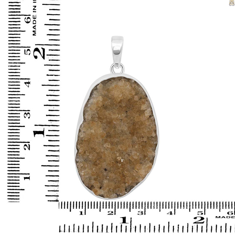 Citrine Druzy Pendant-SP CTD-1-26