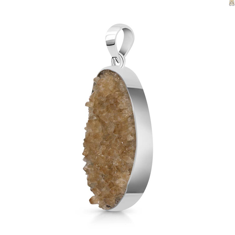 Citrine Druzy Pendant-SP