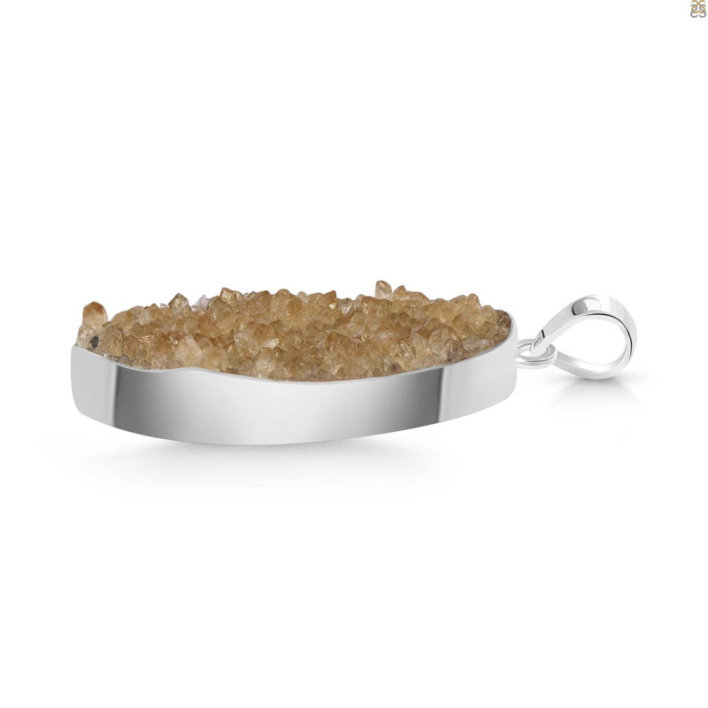 Citrine Druzy Pendant-SP CTD-1-26