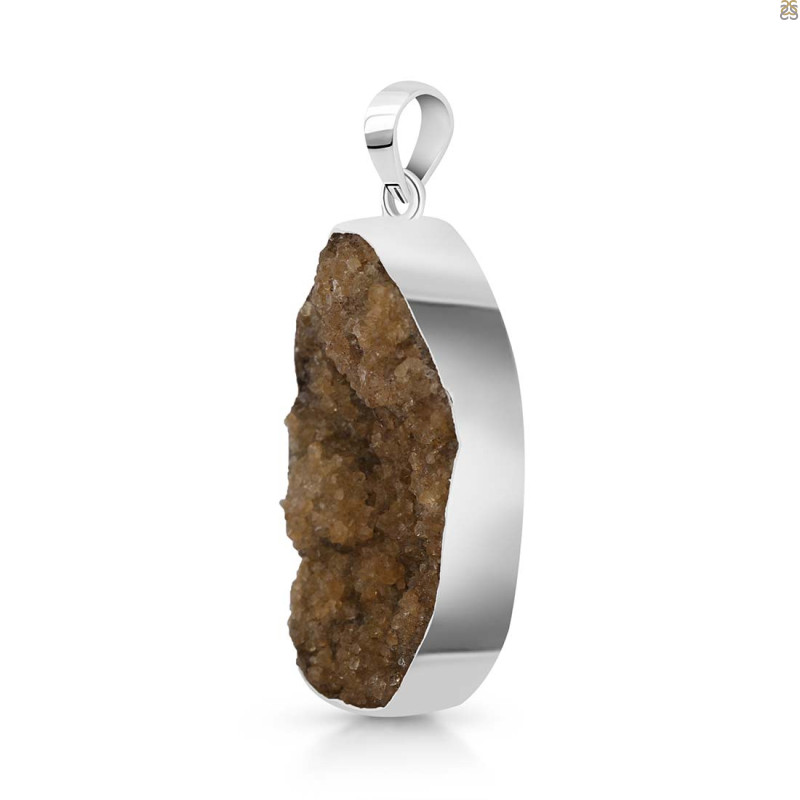 Citrine Druzy Pendant-SP