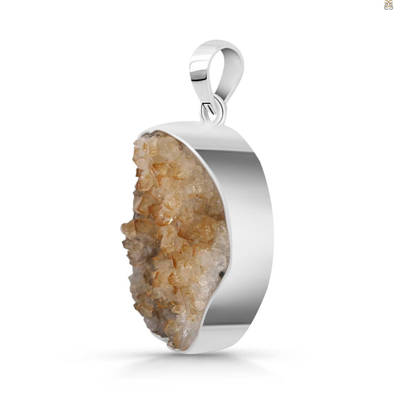Citrine Druzy Pendant-SP