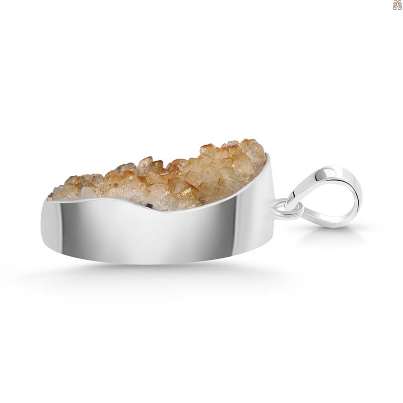 Citrine Druzy Pendant-SP CTD-1-32