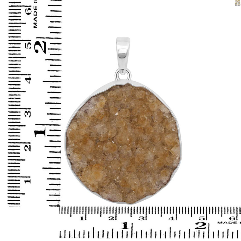 Citrine Druzy Pendant-SP CTD-1-38