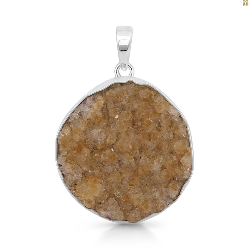 Citrine Druzy Pendant-SP CTD-1-38