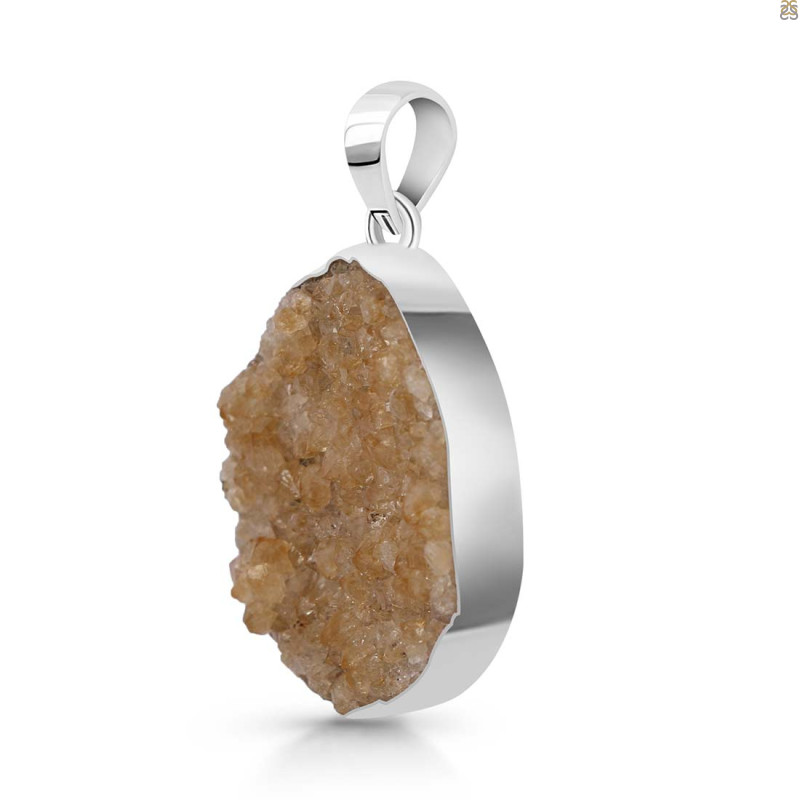 Citrine Druzy Pendant-SP