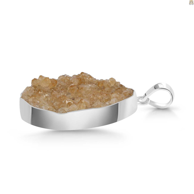Citrine Druzy Pendant-SP CTD-1-38
