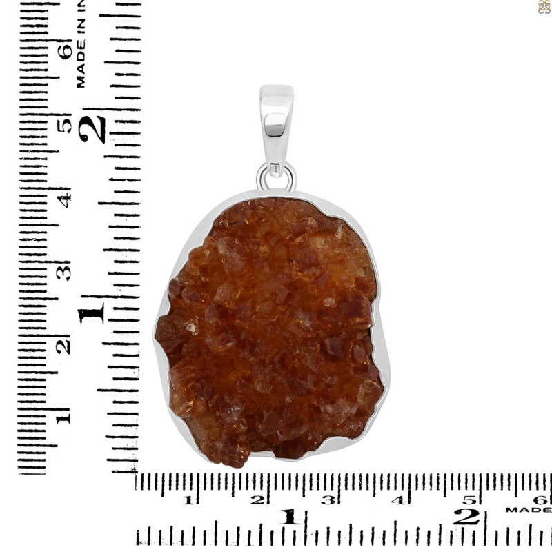 Citrine Druzy Pendant-SP CTD-1-41