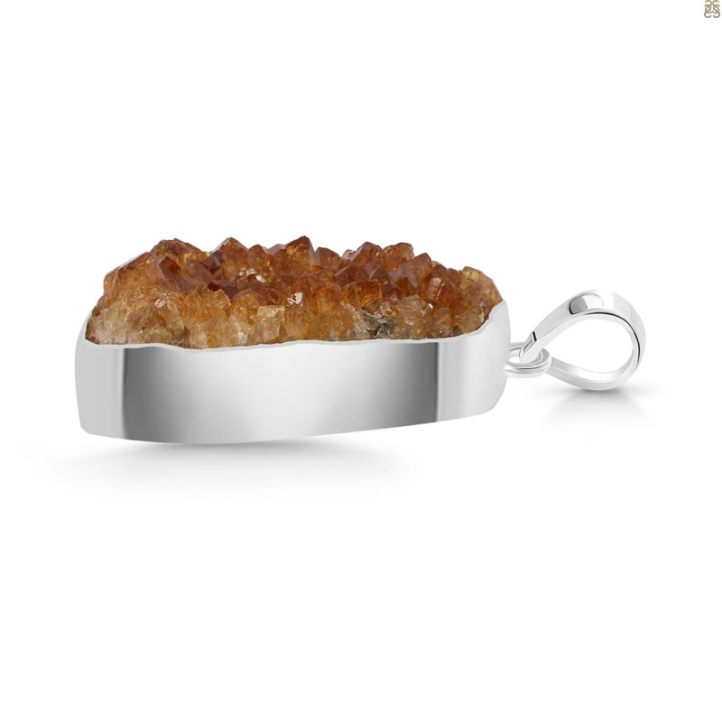Citrine Druzy Pendant-SP CTD-1-41