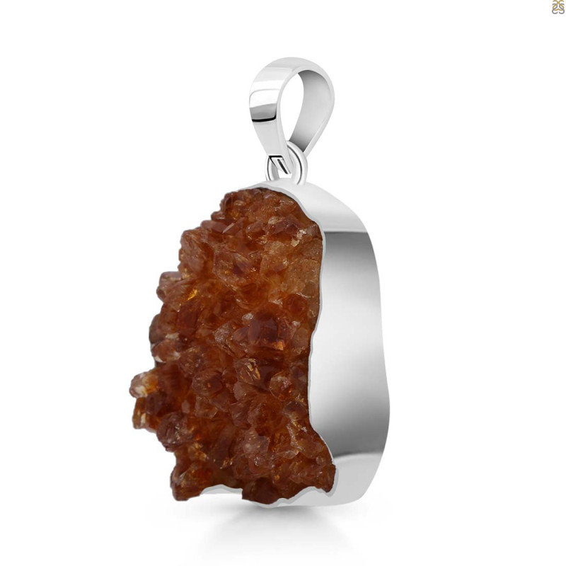 Citrine Druzy Pendant-SP