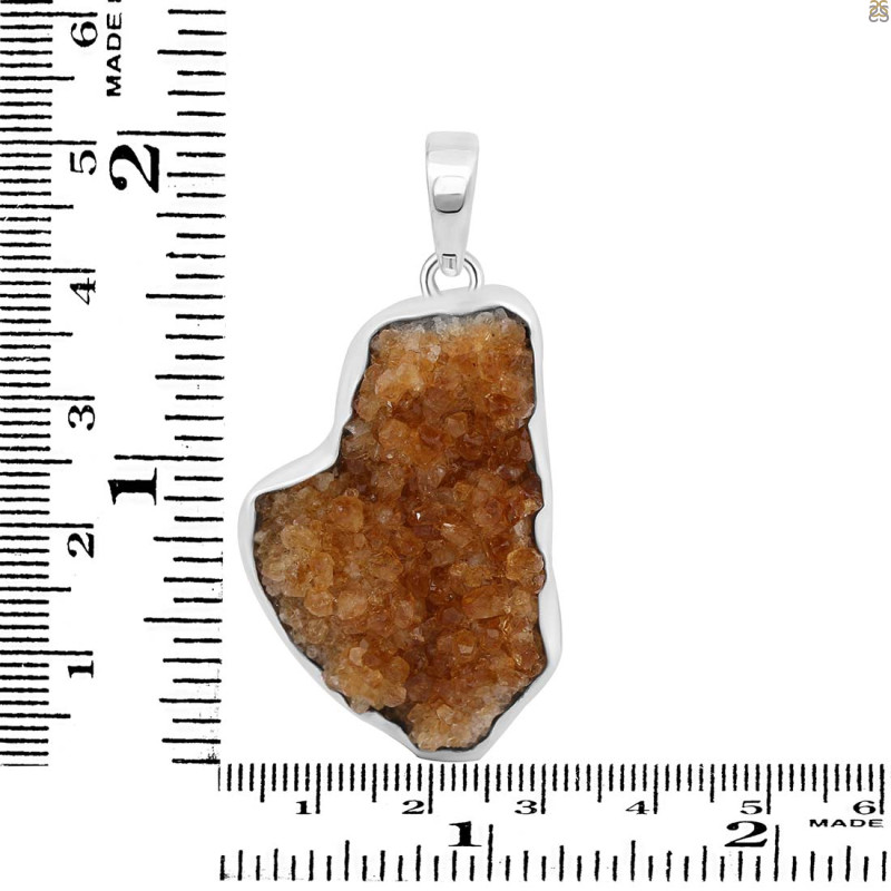 Citrine Druzy Pendant-SP CTD-1-43