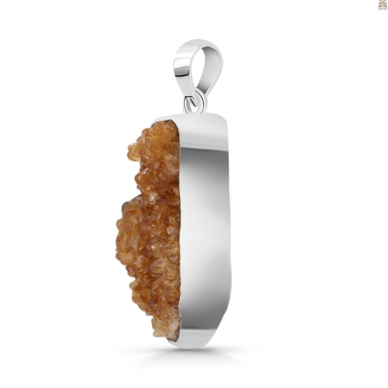 Citrine Druzy Pendant-SP