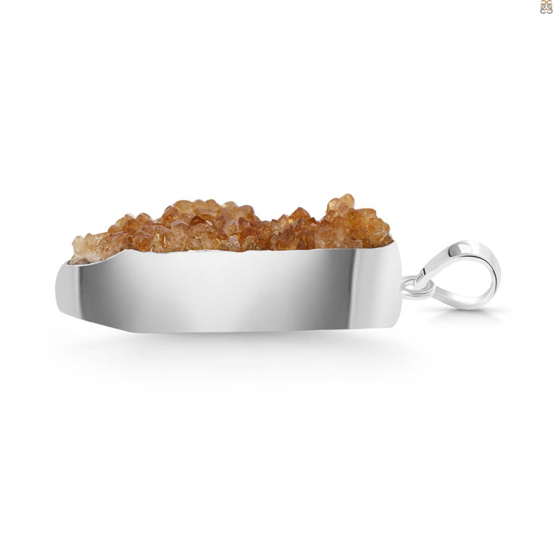 Citrine Druzy Pendant-SP CTD-1-43