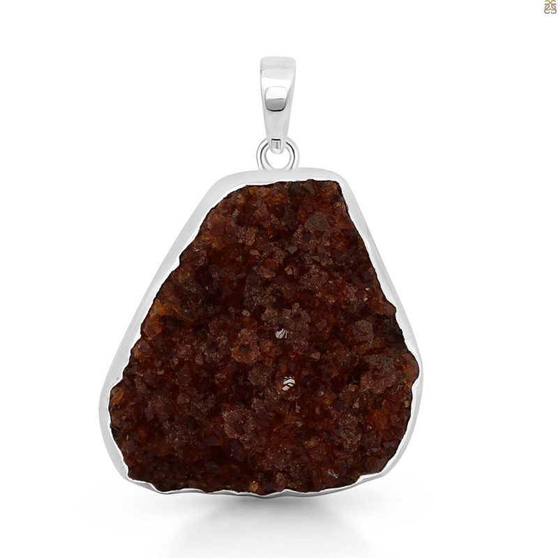 Citrine Druzy Pendant-SP CTD-1-45