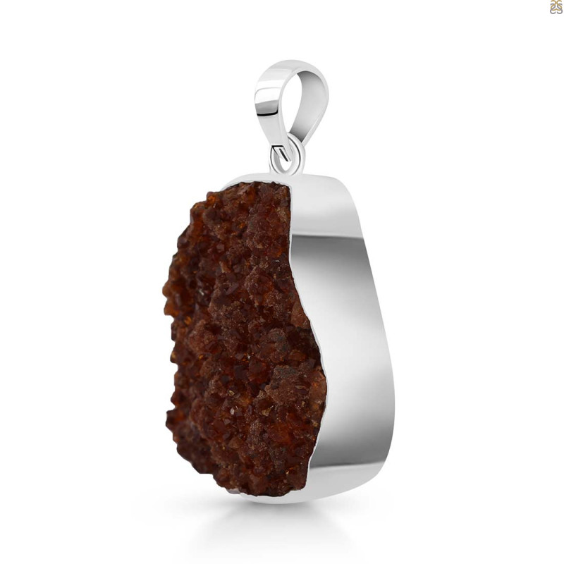 Citrine Druzy Pendant-SP