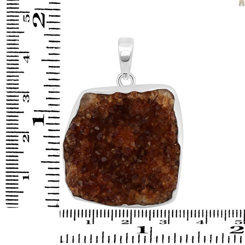 Citrine Druzy Pendant-SP CTD-1-46