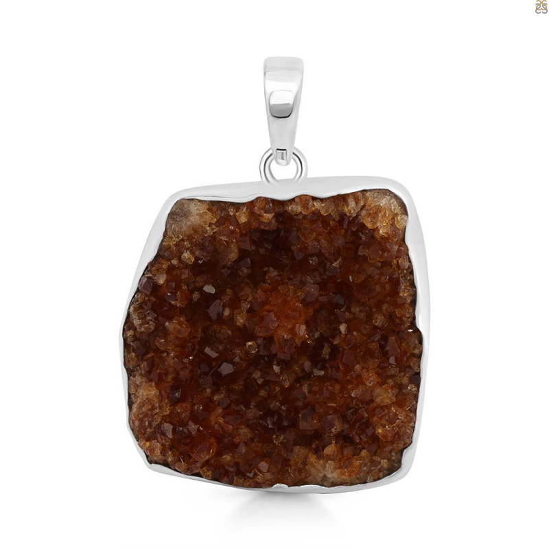Citrine Druzy Pendant-SP CTD-1-46
