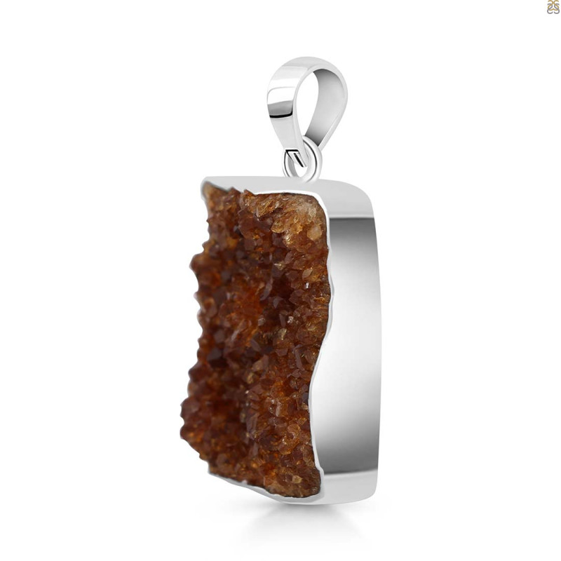 Citrine Druzy Pendant-SP