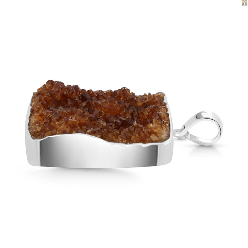 Citrine Druzy Pendant-SP CTD-1-46