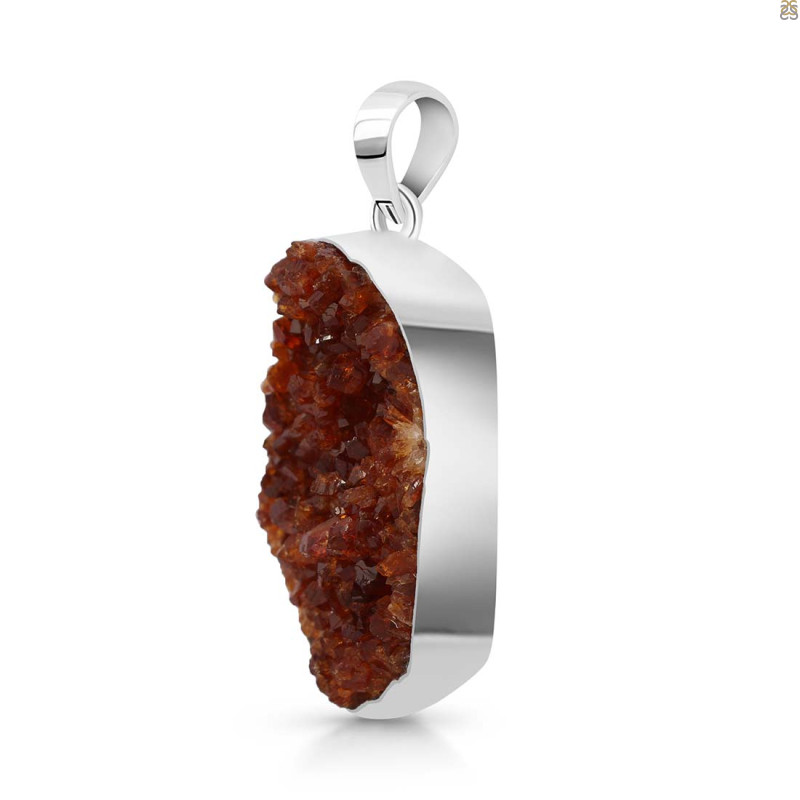 Citrine Druzy Pendant-SP