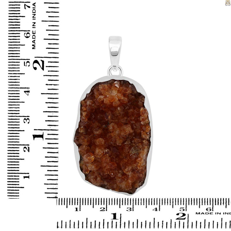 Citrine Druzy Pendant-SP CTD-1-50