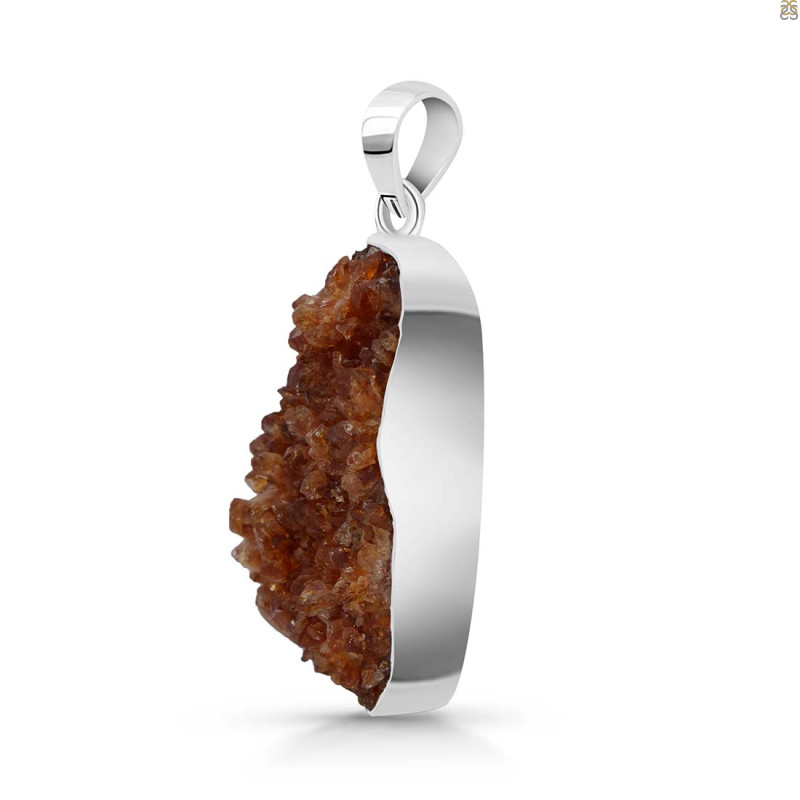 Citrine Druzy Pendant-SP