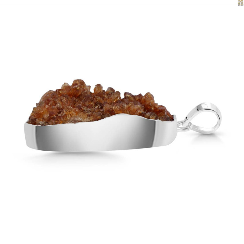Citrine Druzy Pendant-SP CTD-1-50