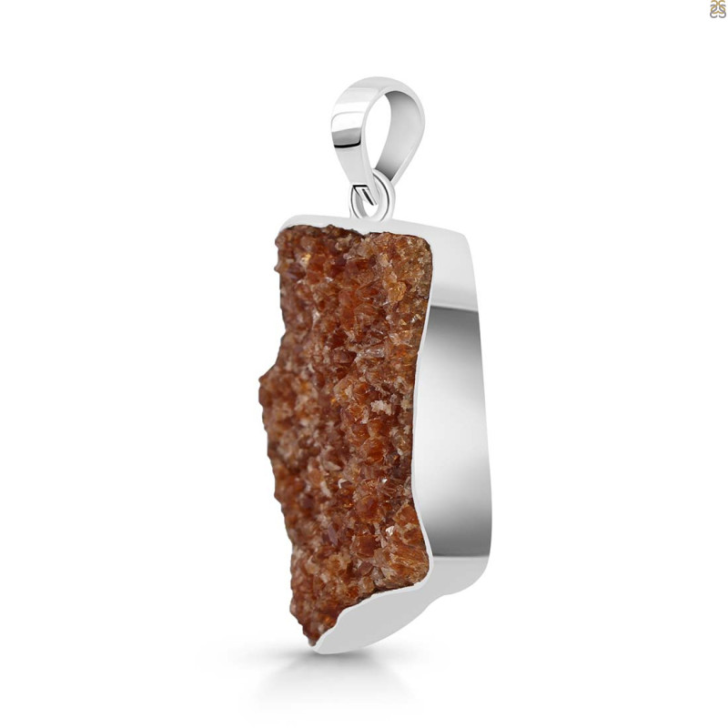 Citrine Druzy Pendant-SP