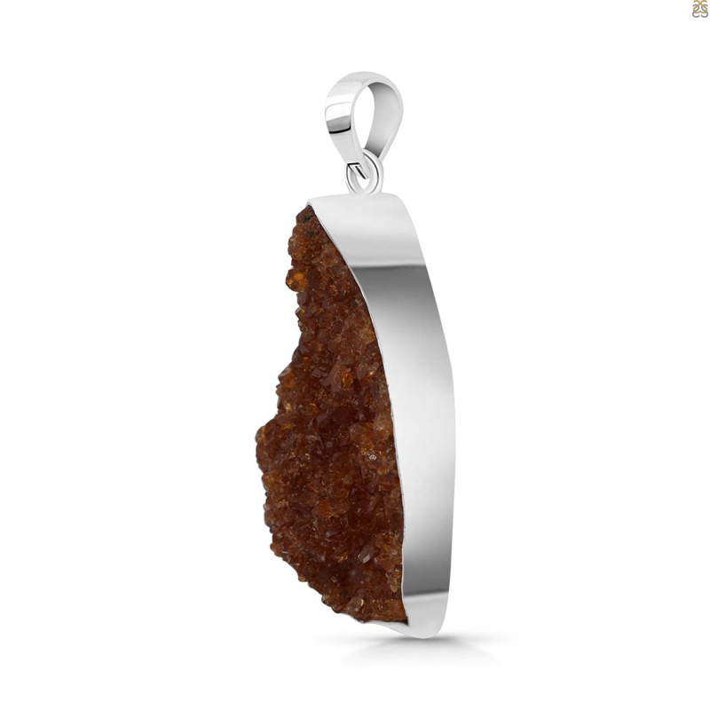 Citrine Druzy Pendant-SP