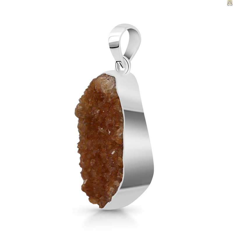 Citrine Druzy Pendant-SP