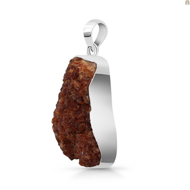 Citrine Druzy Pendant-SP