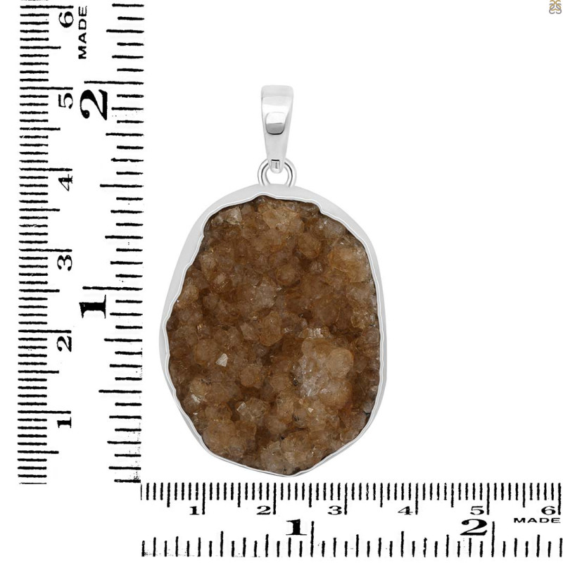 Citrine Druzy Pendant-SP CTD-1-6