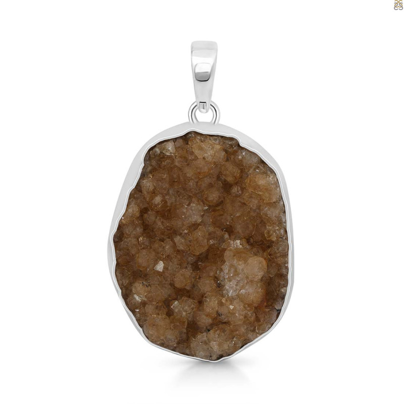 Citrine Druzy Pendant-SP CTD-1-6