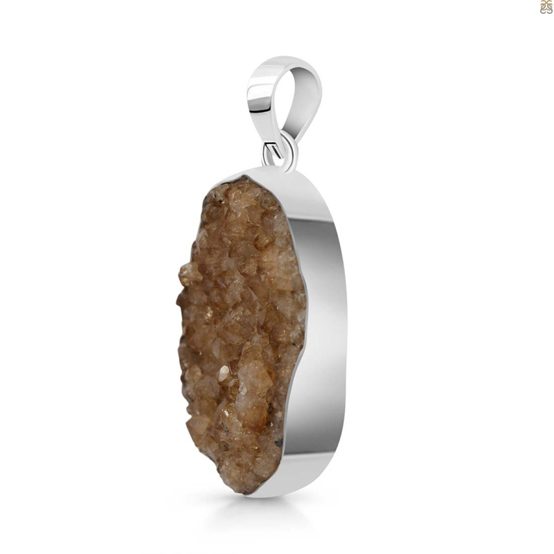 Citrine Druzy Pendant-SP
