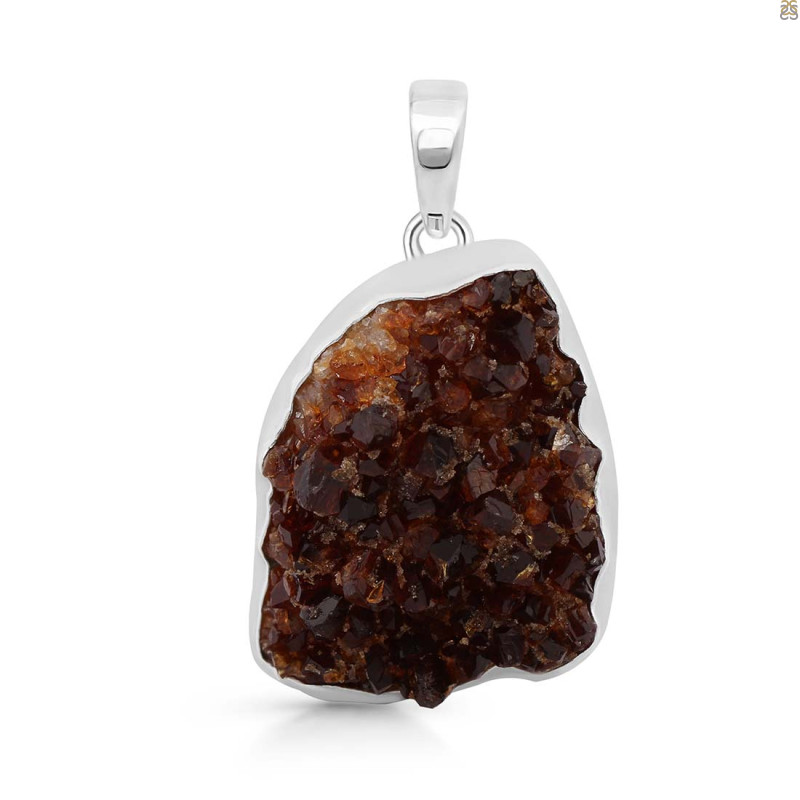 Citrine Druzy Pendant-SP CTD-1-63