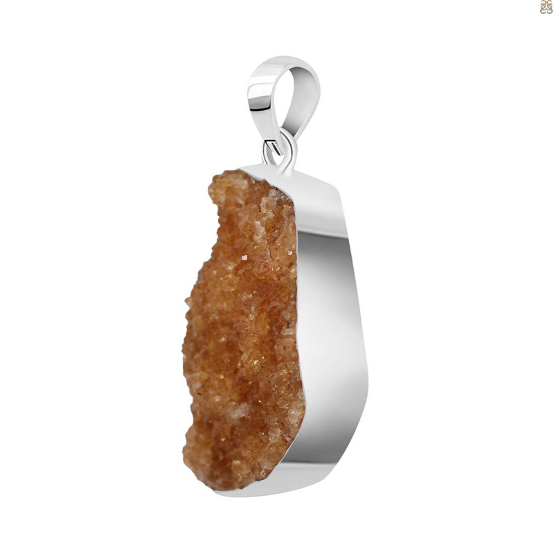 Citrine Druzy Pendant-SP