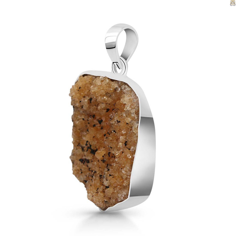 Citrine Druzy Pendant-SP