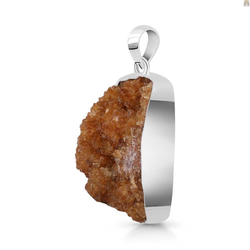 Citrine Druzy Pendant-SP