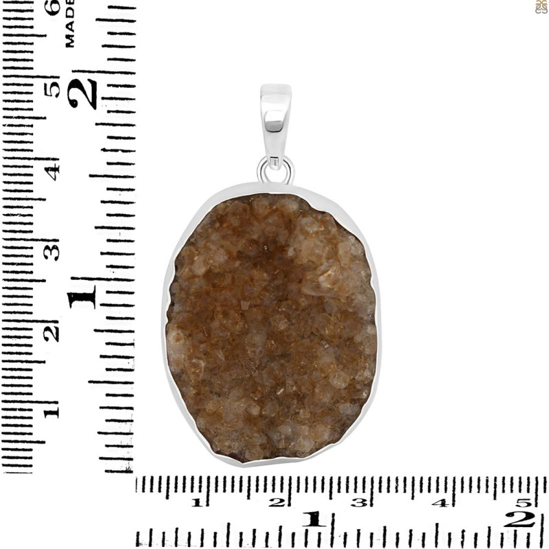 Citrine Druzy Pendant-SP CTD-1-9