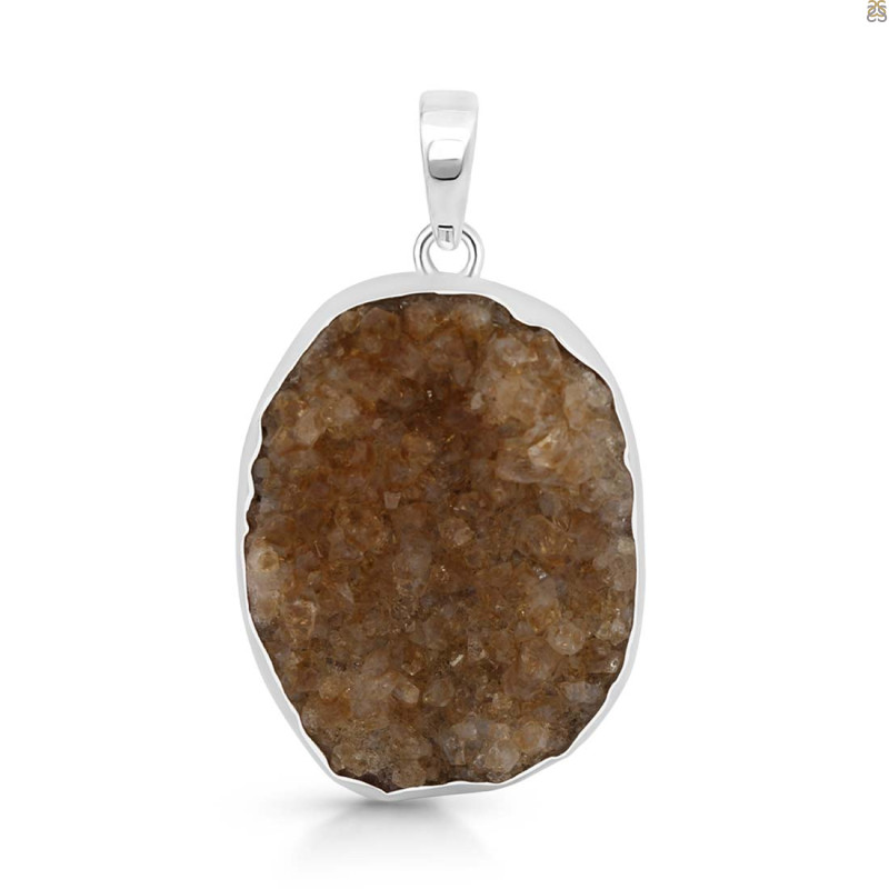 Citrine Druzy Pendant-SP CTD-1-9