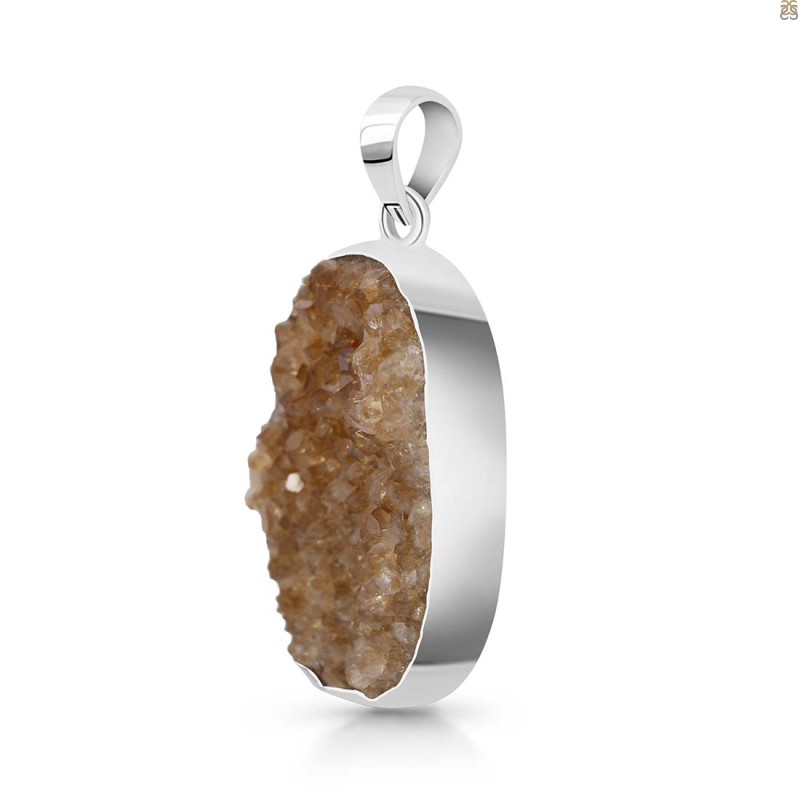 Citrine Druzy Pendant-SP