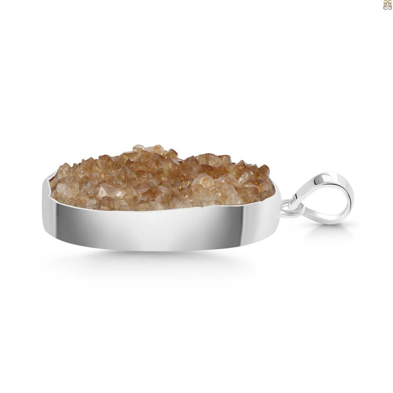 Citrine Druzy Pendant-SP CTD-1-9