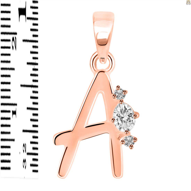 Cubic Zirconia Alphabet A Pendant CUZ-RDA-1.