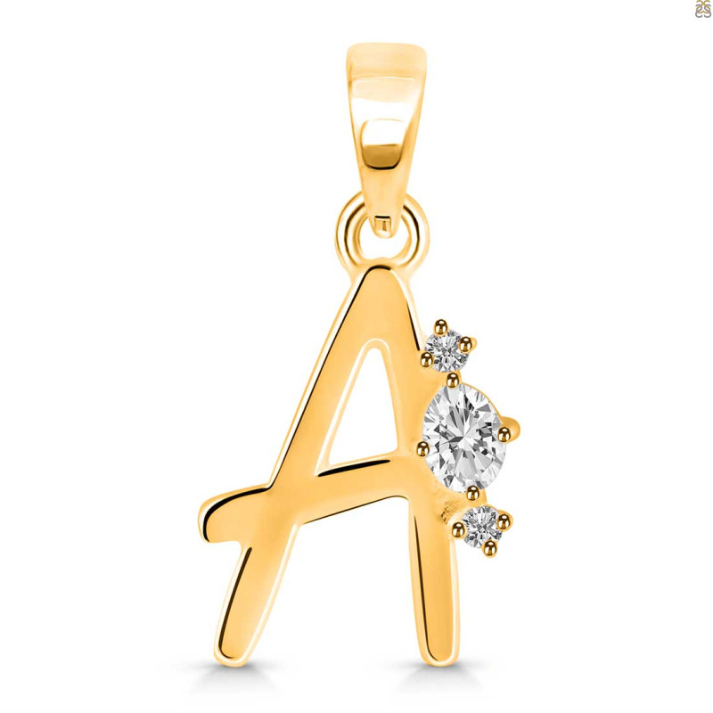 Cubic Zirconia Alphabet A Pendant CUZ-RDA-1.