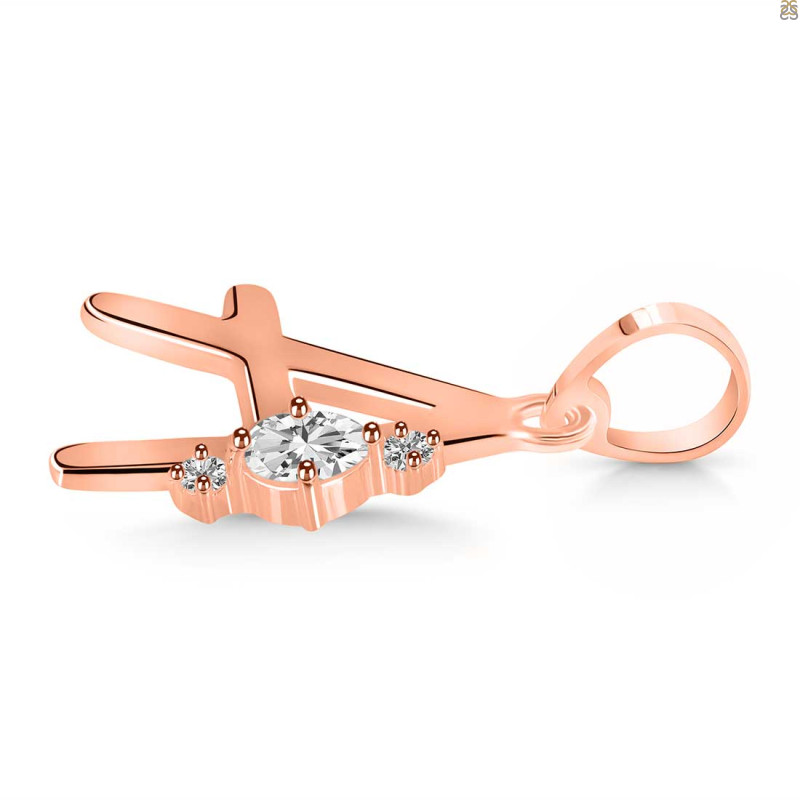 Cubic Zirconia Alphabet A Pendant CUZ-RDA-1.